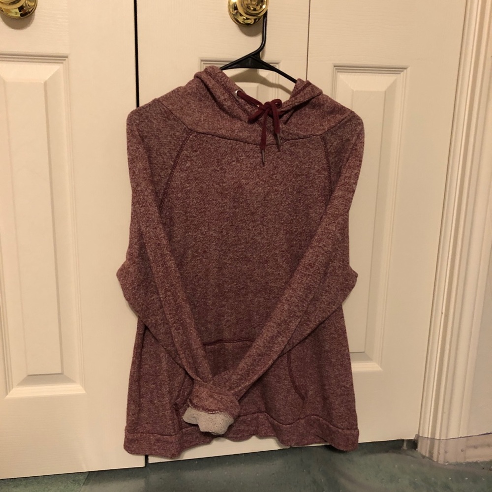 Dark Red Mock Neck Sweatshirt